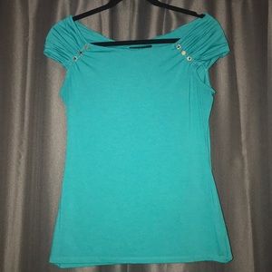 Teal Off the Shoulder Top